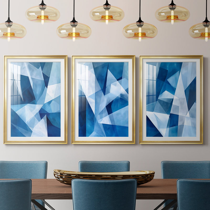 ABSTRACT Series XCI - Impression encadrée sur mesure de qualité supérieure - 3 pièces, H 19 po x l 27 po