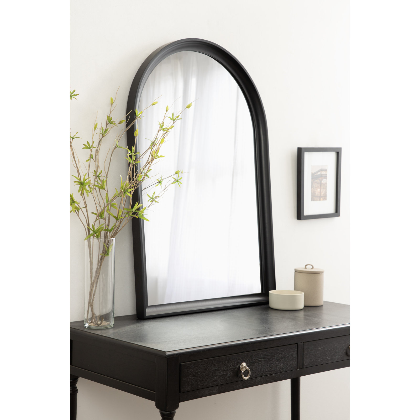 Branwell Wood Mirror, 36" x 24", Black