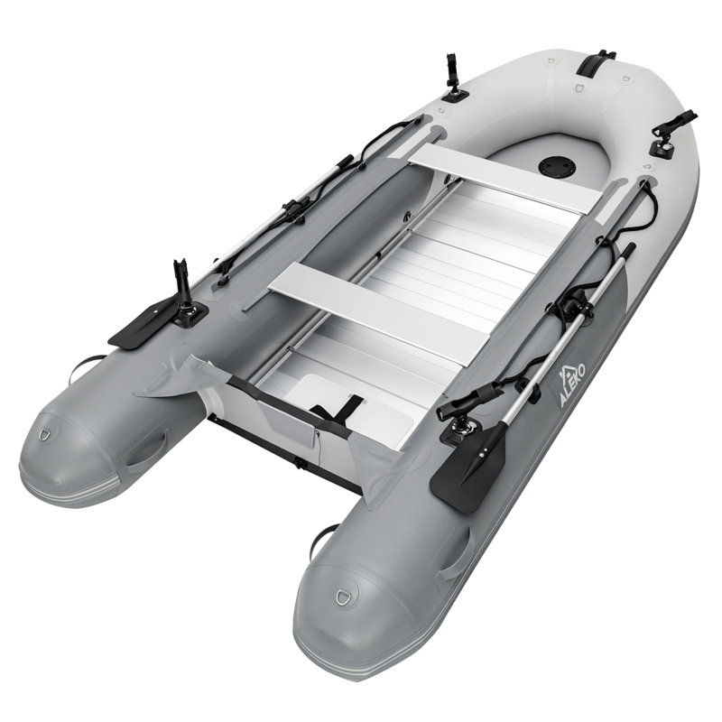 Inflatable Fishing Boat, Dark Gray/Light Gray, 24" H x 67.2" W x 150" D