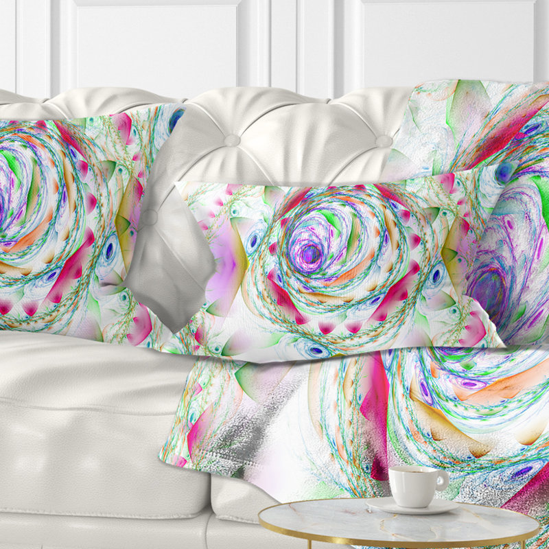 Coussin lombaire floral tourbillon à fleurs exotiques