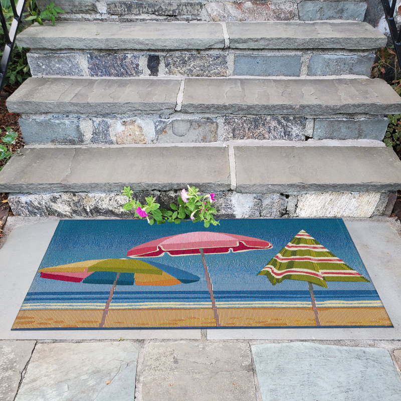 Tapis intérieur / extérieur Aylesha Beach Umbrella, Rectangle 2 pi 4 po x 3 pi 11 po
