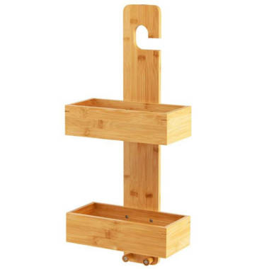 hanging bamboo shower caddy 3 level