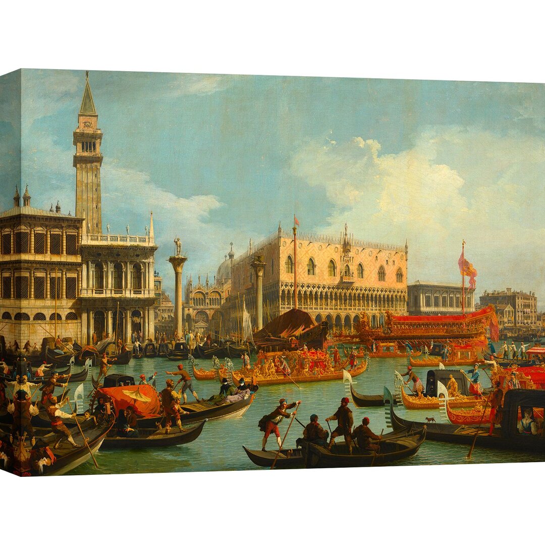 Leinwandbild - Gemälde "Bucintoros Rückkehr zur Anlegestelle am Palazzo Ducale" von Canaletto