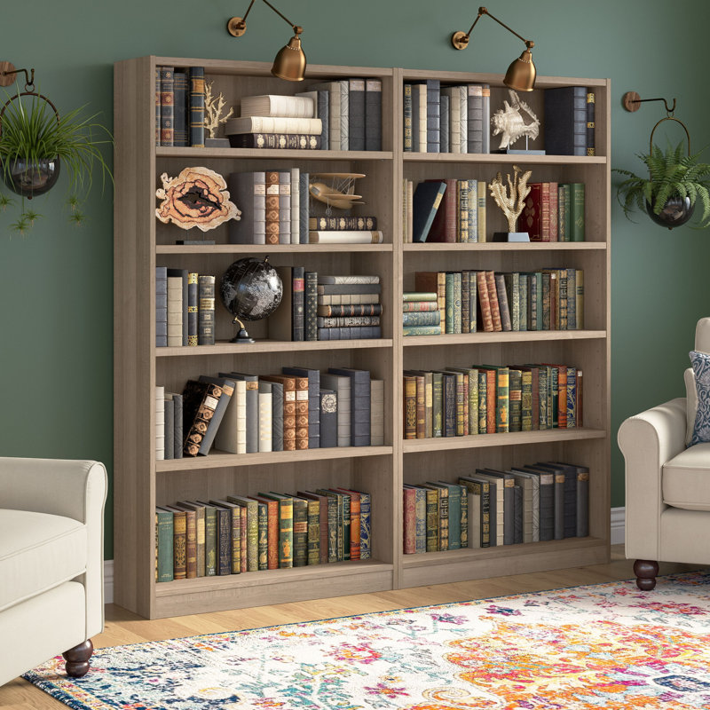Bibliothèque standard en bois manufacturé Doyno H 71,46 ", Ash Gray