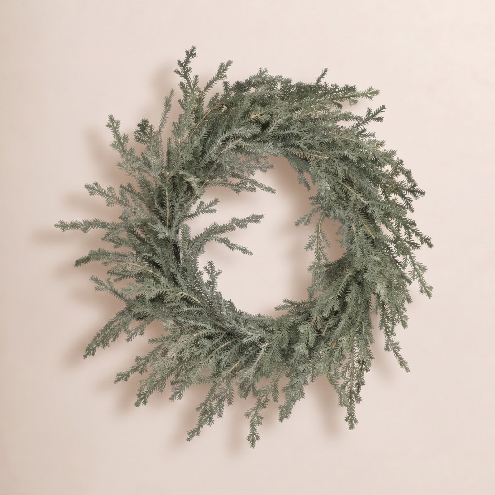 24" Artificial Real Touch Year-Round Rustic Natural Evergreen Pine Wreath For Front Door Winter Christmas Day Decor