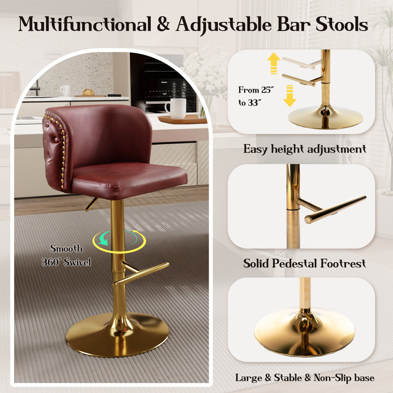 Ensemble de 4 tabourets de bar Modern, Noyer, Noir