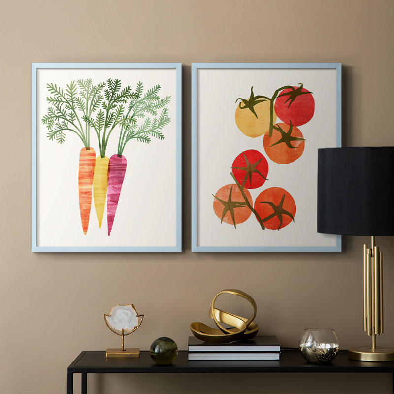 Organic Veg III - reproduction encadrée de qualité supérieure - prête à être accrochée - aucun clou requis - aucun clou requis