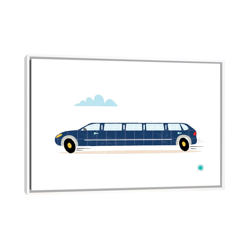 Limo - impression d'art graphique, Pas de tapis, H 40 po x l 60 po x 1,5 po, Toile blanche encadrée