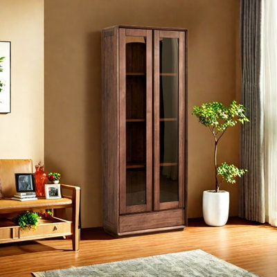 Light luxury senior black walnut bookcase