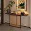 Console rectangulaire en bois massif brun-1805373480