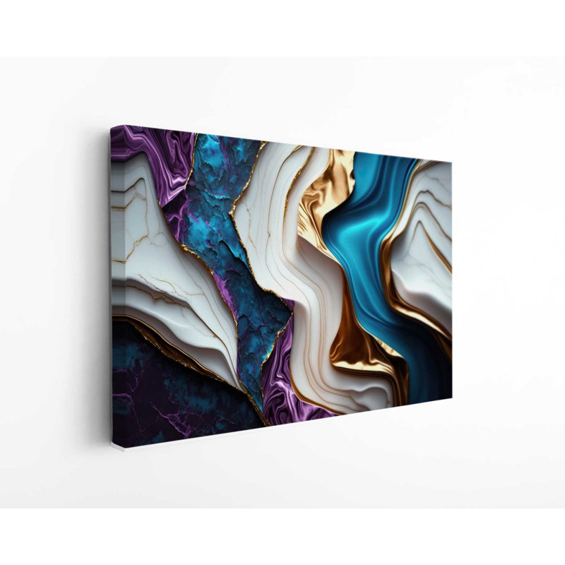 Marbre de luxe sur toile, H 16 po x l 24 po x P 1 po