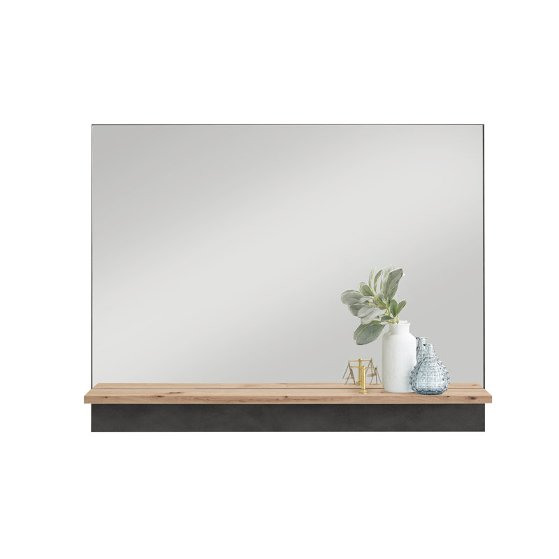 Standish Flat Vanity Mirror with Shelves