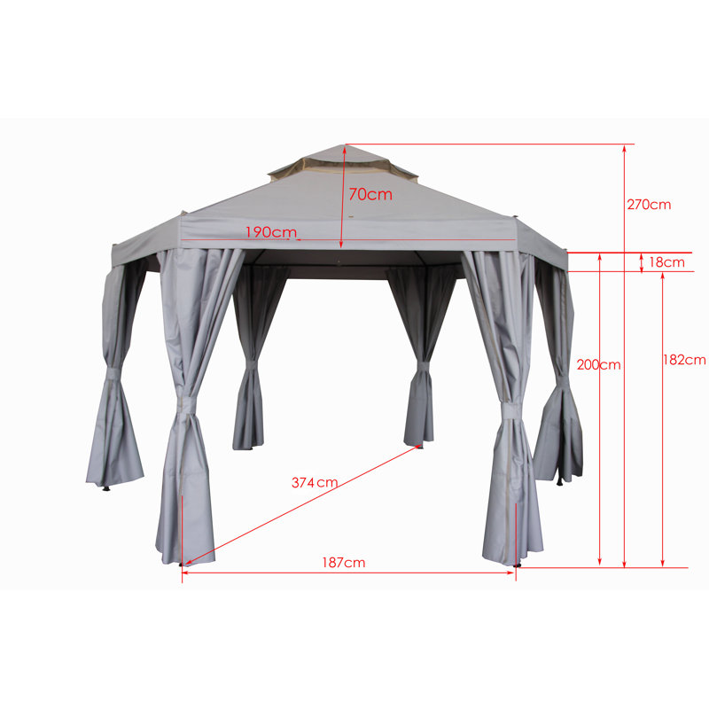 Lynell 2.5m x 4m Metal Patio Gazebo
