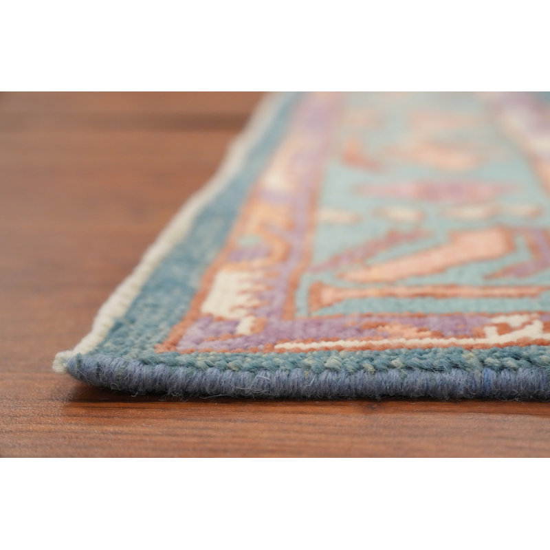 Handmade Blue Oushak Vegetable Dye Rug 4x7