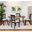 Ensemble de table de salle à manger, table de salle à manger en épingle à cheveux avec chaises à dossier croisé, noir riche