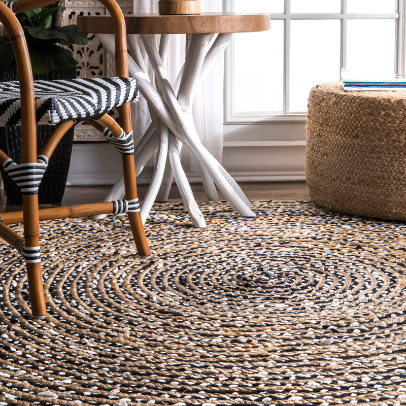 Kearny Cotton Area Rug, Round 122cm
