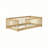 Twin Size Rubber Wood Floor Bed with Safety Guardrails for Compact Rooms and Kids' Safety-506514245