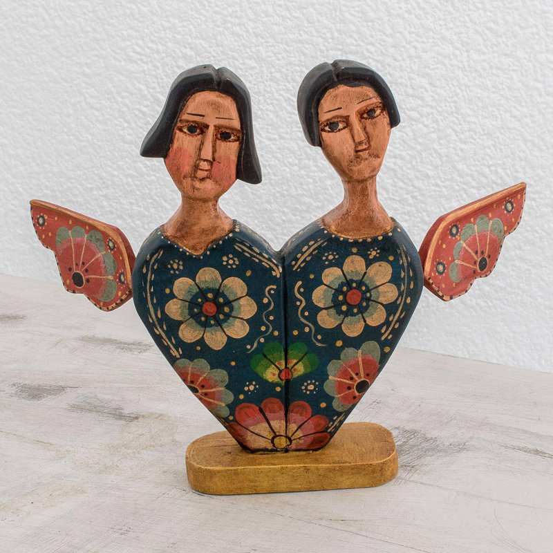 Figurine angélique et bois