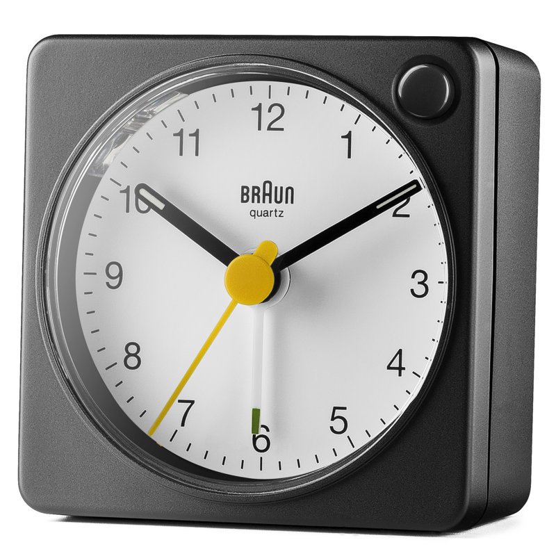 Numerical Quartz Movement / Crystal Tabletop Clock with Alarm, Black/White
