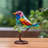 Colorful Birds Statue Ornament Tabletop Birds Decoration Acrylic Birds Decorative Metal Birds