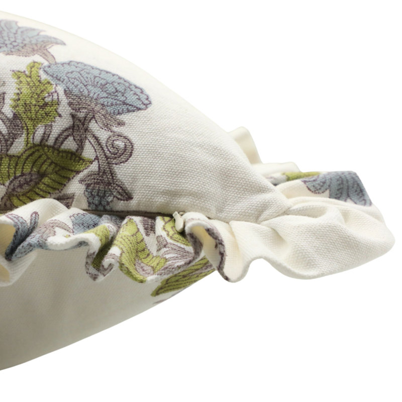 Housse de coussin en coton à imprimé main Fab Fabine - Abhisek, Carré, H 16 po x l 16 po