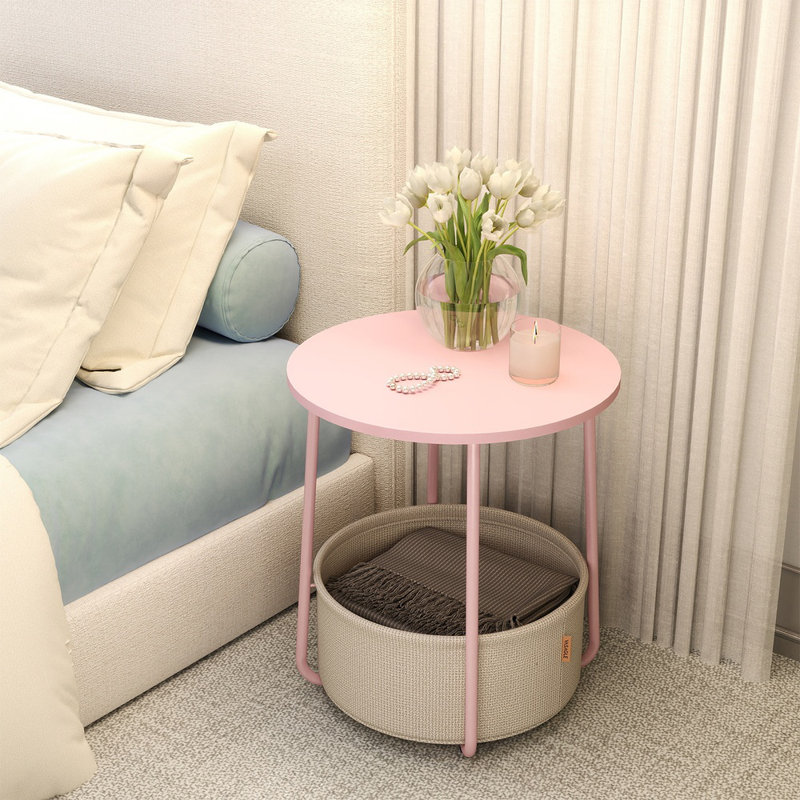 Table de bout, Gelée rose / blanc crème