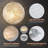 15" Flush Mount Light Remote Control Modern Moon Surface LED Ceiling Light - Dimmable-536778900