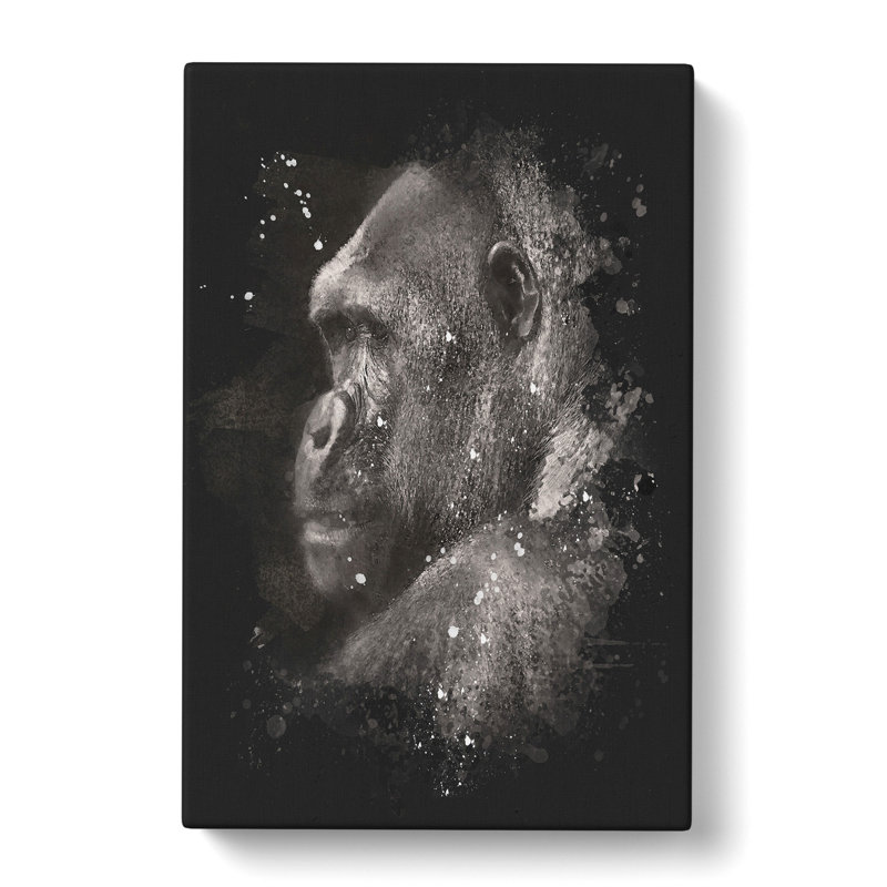 Silverback Gorilla - Wrapped Canvas Painting, 76cm H x 50cm W x 3cm D