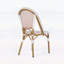 Ensemble de 2 chaises bistro d'extérieur en rotin et aluminium PE résistantes à la rouille avec finition en bambou