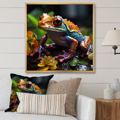 «Multicolor Frog Portait Glass», reproduction sur toile
