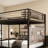 Full-size Metal Loft Bed - Ideal For Bedrooms And Dorms, It Comes With A Built-in Charging Station And Led Lighting, Making It Practical And Convenient In One Step.-212456894