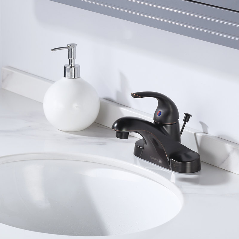 Centerset Single-handle Bathroom Faucet with Drain Assembly, Oil Rubbed Bronze