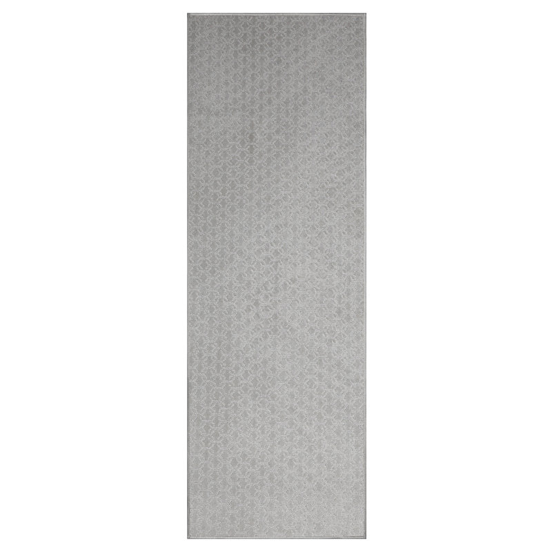 Tapis géométrique gris, Tapis de couloir 4 pi x 12 pi