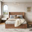 Grande base de lit avec rangement ondulé et ondulé, plateforme en bois avec élévateur silencieux-65995441-65995446