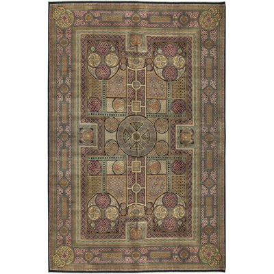 Tapis noir de haute qualité noué à la main