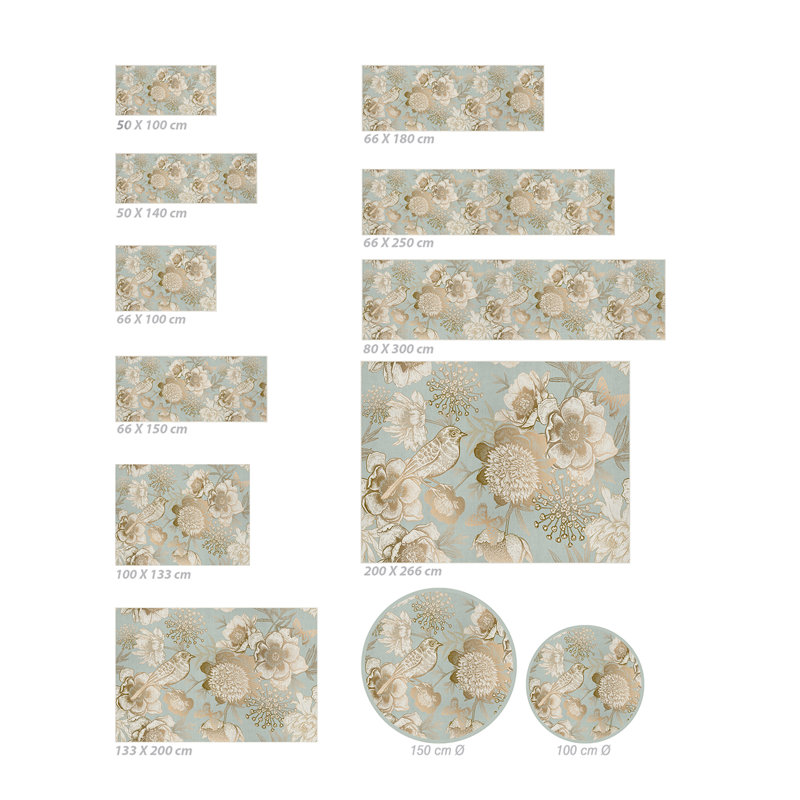Burnest Vinyl Machine Printed Area Rug, Round 100cm