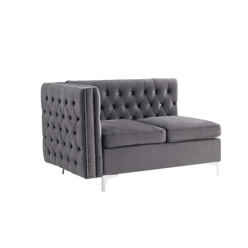 Causeuse Cordalro, Velours gris