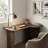 Fluida Modern Desk with Curved Design and Wood Grain Finish 47.24" W