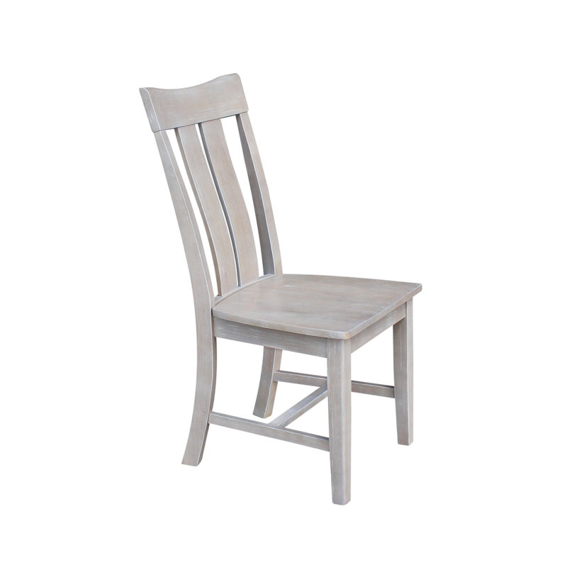 Chaise en bois massif Delisca, Taupe-gris délavé