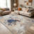 Abstract Ink Wash Blue area rugs for Living Room, Soft and Comfortable, Suitable for all seasons, easy to maintain, machine washable Indoor floor mat, Under Table Farmhouse suitable for Bedroom, Dining Room, Study,  Balcony, Home Decor Patio-1508005701