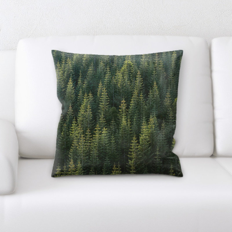 Wooden Microsuede Reversible Throw Pillow