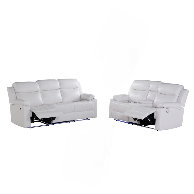 Canapé inclinable blanc avec lumières DEL Blanche (seulement 1 canapé), Blanc