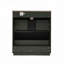 Meuble-lavabo de 76 cm (30 po) avec lavabo en céramique et tiroirs encastrés à fermeture amortie et extension complète, panneau cannelé, fini noir-773482644