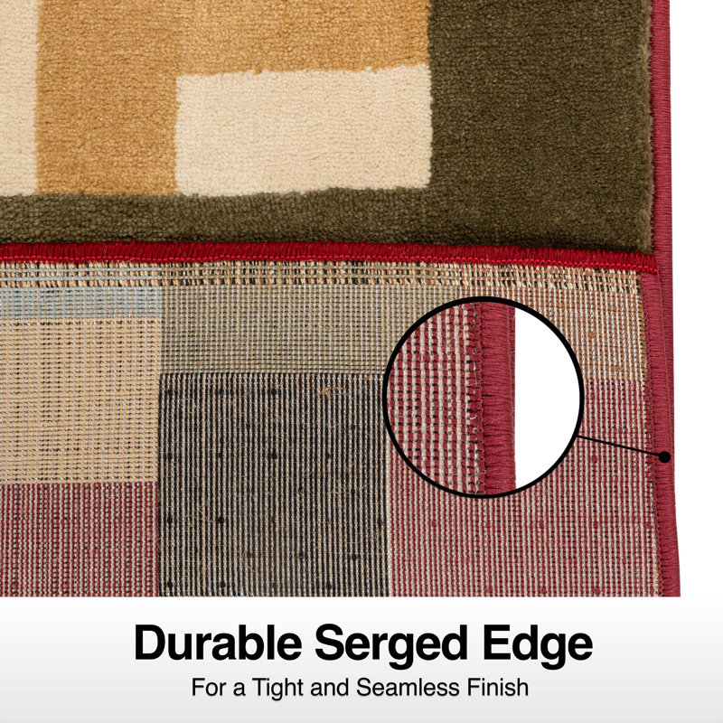 Chatfield River Red Custom Size Hallway Stair Runner - Modern Geometric Carpet, Runner 2'2" x 10'