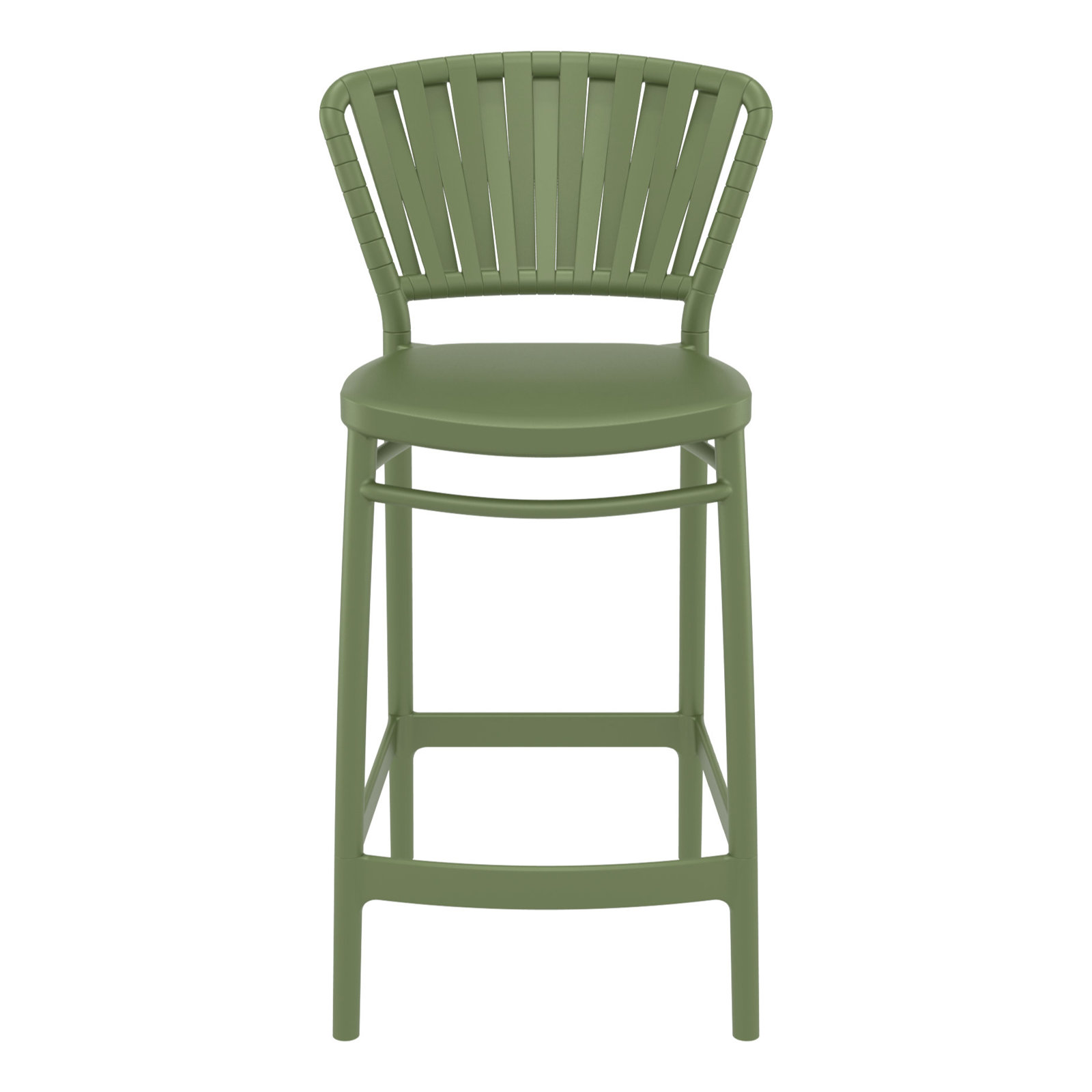 Newport Outdoor Barstool, 25.6", Olive Green