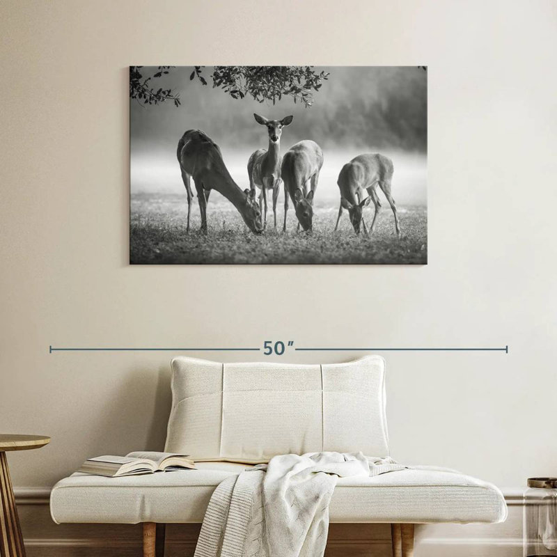 Vigilant Grazing Deer, 26" H x 39" W