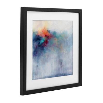 Cascade colorée, reproduction abstraite encadrée sous verre, design par Karen Hale