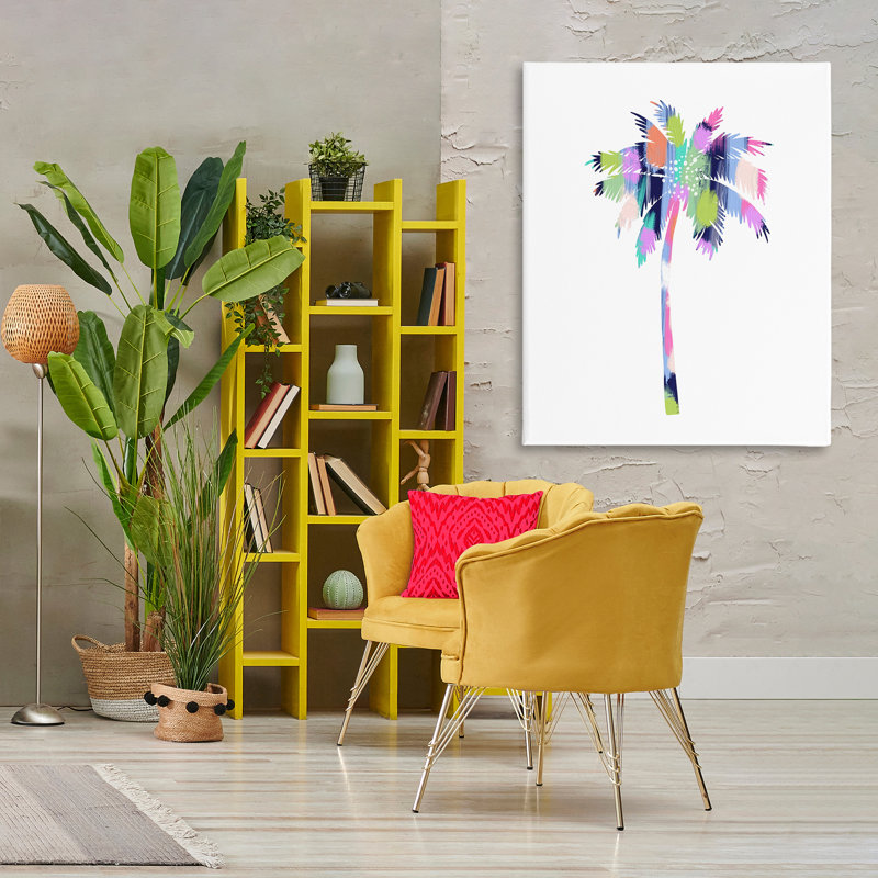 Art mural sur toile à motif de palmier par Lisa Nohren, H 48 po x l 36 po