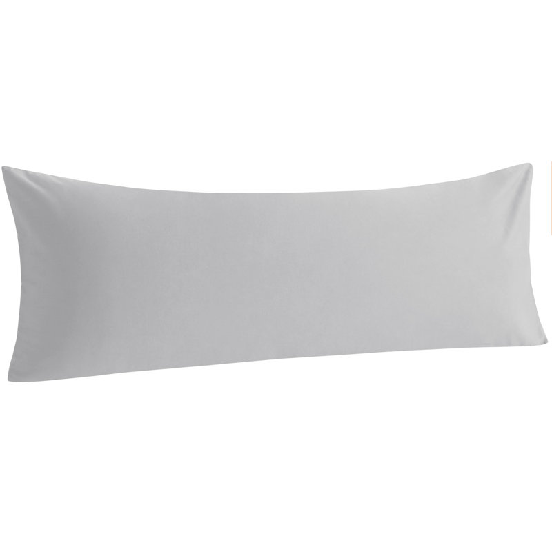 Soft Cotton Body Pillow Cover with Envelope Closure Breathable Standard Pillowcase, Gray