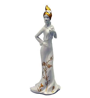 Figurine de lady en porcelaine blanche